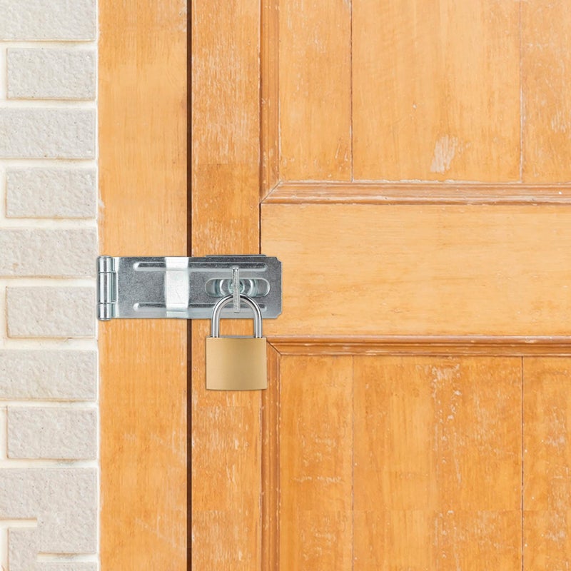 SANKINS 4-1/2"" Swivel Staple Safety Hasps, Gate Door Hasp Latches Safety Packlock Clasp Locking with Twist Knob for Fence, Gate, Cabinet, in Zinc Plated, 2 Pack - Image 5